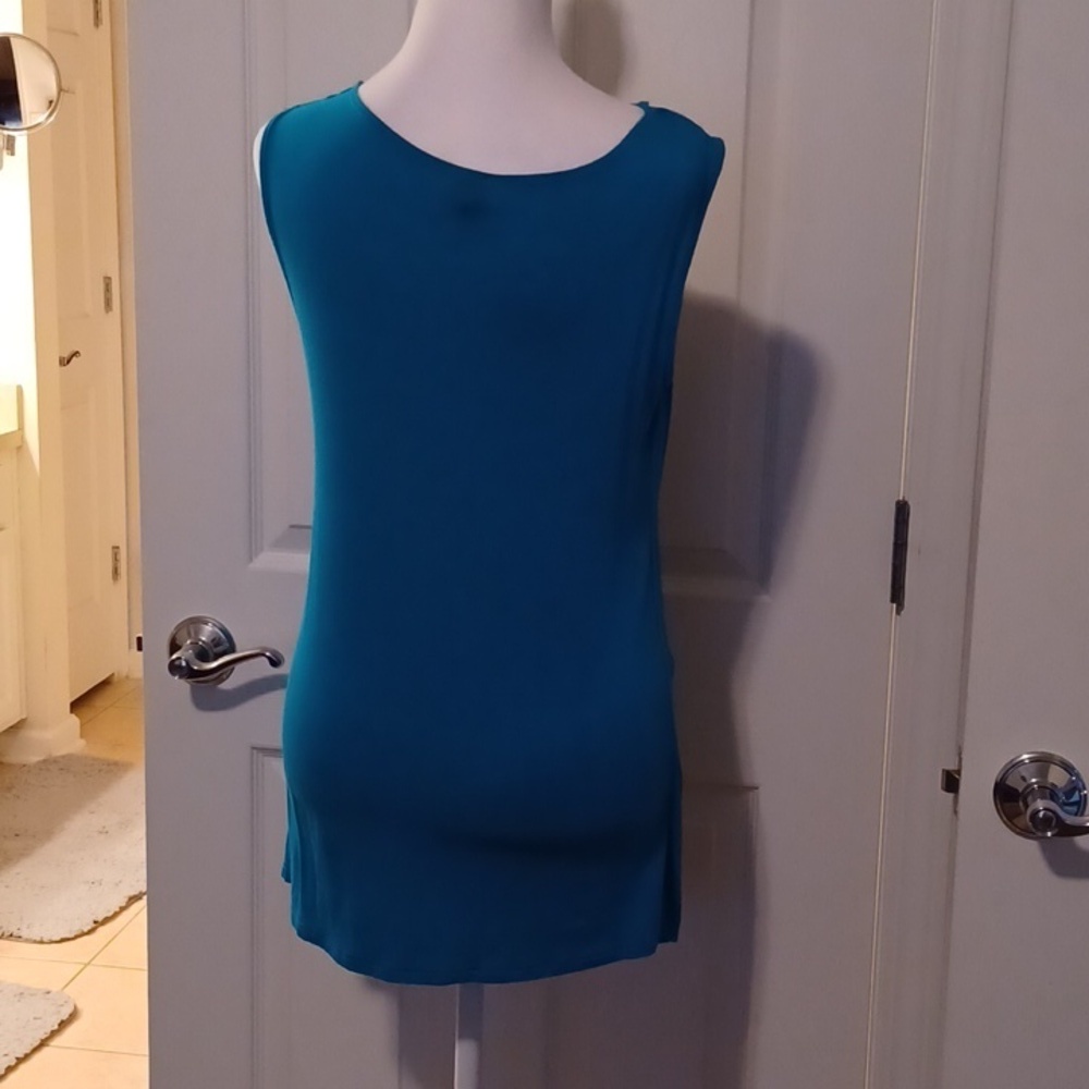 -- Jason Maxwell turquoise Ruched Embellished Tank - Picture 8 of 9